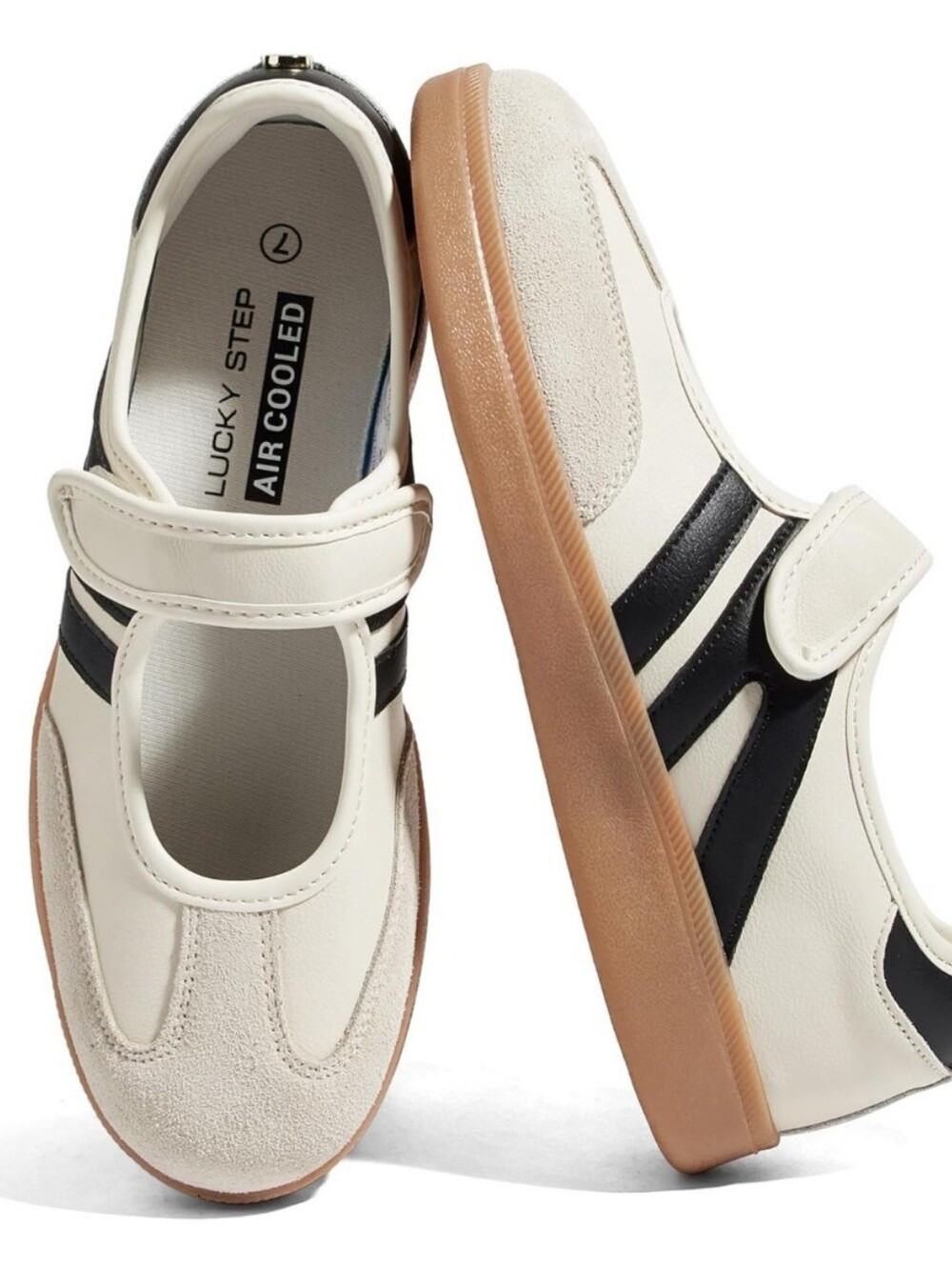 Retro Leather Suede Mary Jane Sneakers Size 9